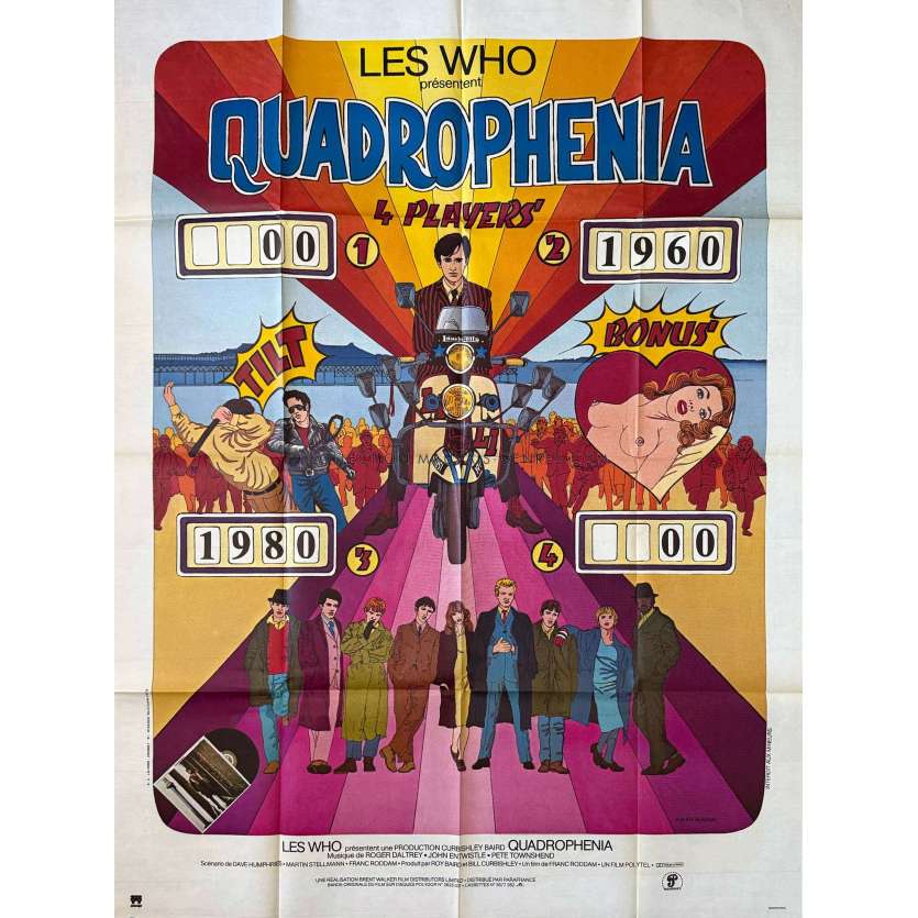 QUADROPHENIA French Movie Poster- 47x63 in. - 1980 - The Who, The Who, Sting, Pinball, Mods