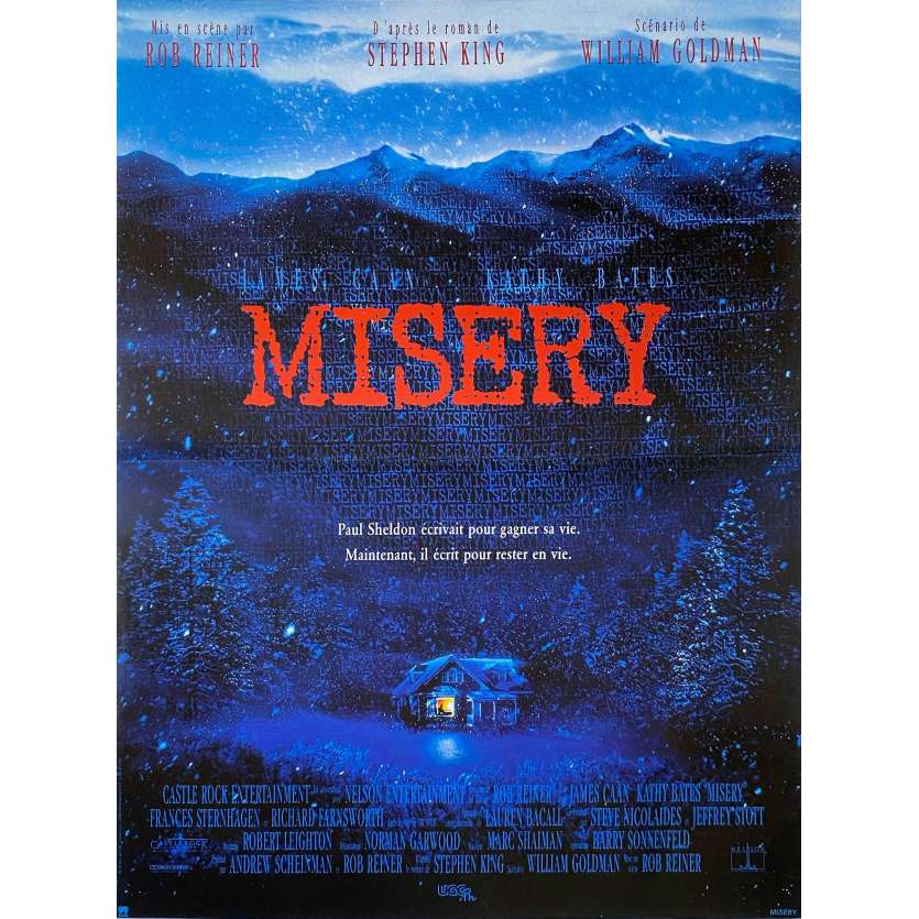 MISERY French Movie Poster- 15x21 in. - 1990 - James Caan, Rob Reiner