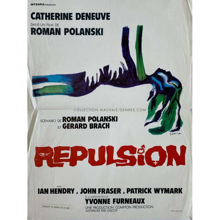 REPULSION French Movie Poster- 15x21 in. - 1965/R1970 - Catherine Deneuve, Roman Polanski