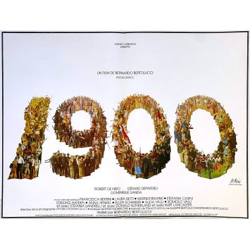 1900 French Movie Poster Mascii Style - 15x21 in. - 1976 - Robert de Niro, Bernardo Bertolucci