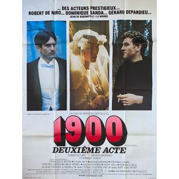 1900 Affiche de film Photo Style - 120x160 cm. - 1976 - Robert de Niro, Bernardo Bertolucci