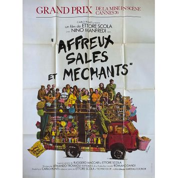 UGLY DIRTY AND BAD French Movie Poster- 47x63 in. - 1976 - Francesco Anniballi, Ettore Scola