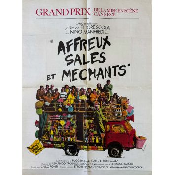 AFFREUX SALES ET MECHANTS Affiche de film- 60x80 cm. - 1976 - Francesco Anniballi, Ettore Scola