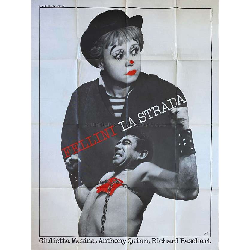 LA STRADA French Movie Poster- 47x63 in. - 1954/R1970 - Anthony Quinn, Federico Fellini