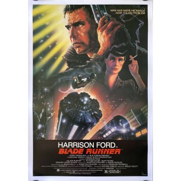 BLADE RUNNER U.S Linen Movie Poster Studio Style - 27x41 in. - 1982 - Harrison Ford, Ridley Scott