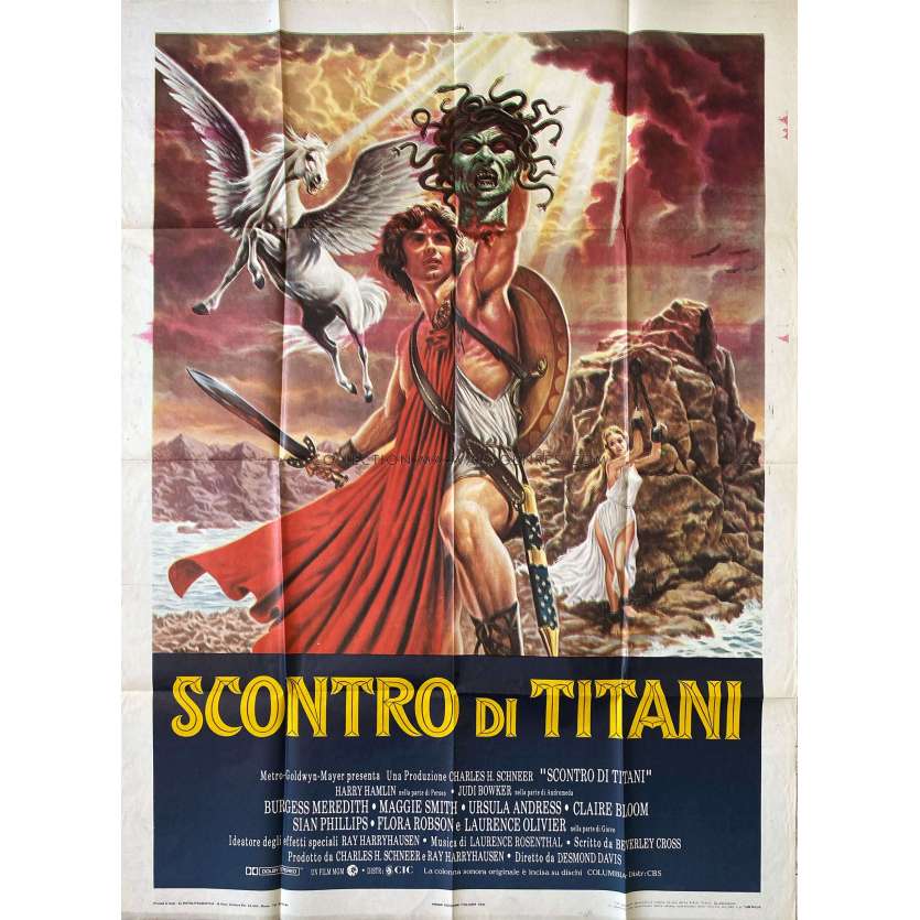 CLASH OF THE TITANS Italian Movie Poster- 39x55 in. - 1981 - Lawrence Oliver, Desmond Davis