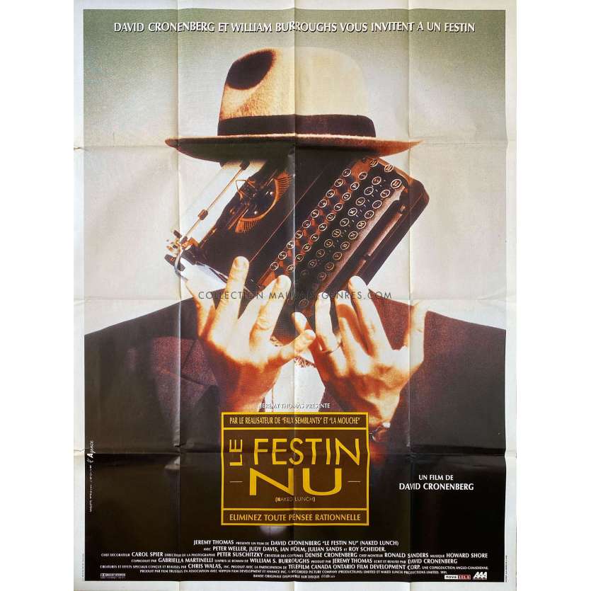 LE FESTIN NU Affiche de film- 120x160 cm. - 1991 - Peter Weller, david Cronenberg