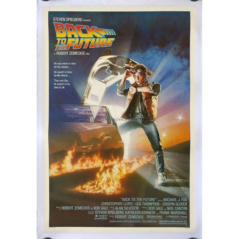 RETOUR VERS LE FUTUR Affiche de cinéma U.S entoilée, Studio Style - 69x104 cm. - 1985 - Michael J. Fox, Robert Zemeckis