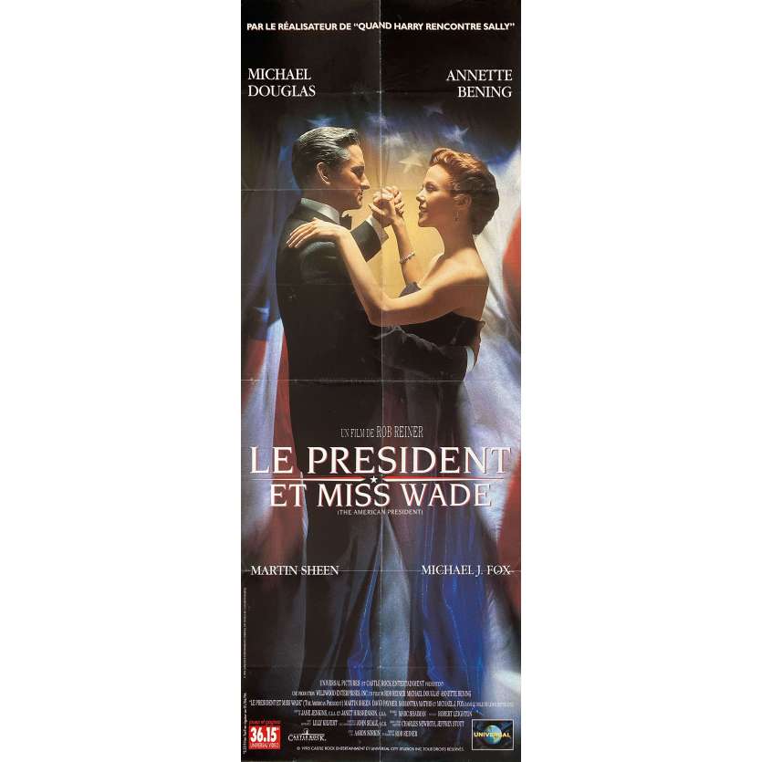 THE AMERICAN PRESIDENT French Movie Poster- 23x63 in. - 1995 - Michael Douglas, Rob Reiner