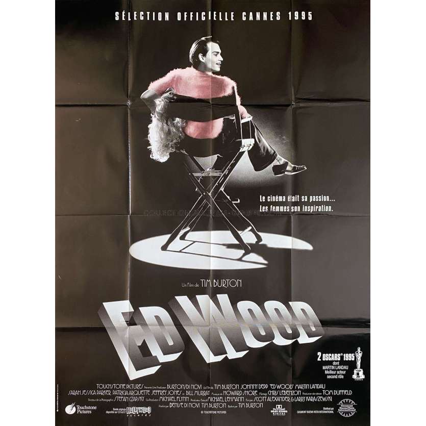 ED WOOD Affiche de film- 120x160 cm. - 1994 - Johnny Depp, Tim Burton