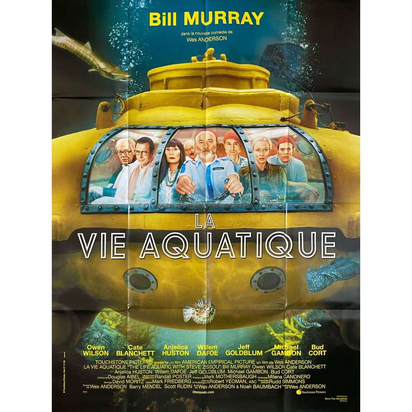 THE LIFE AQUATIC WITH STEVE ZISSOU French Movie Poster- 47x63 in. - 2004 - Bill Murray, Wes Anderson