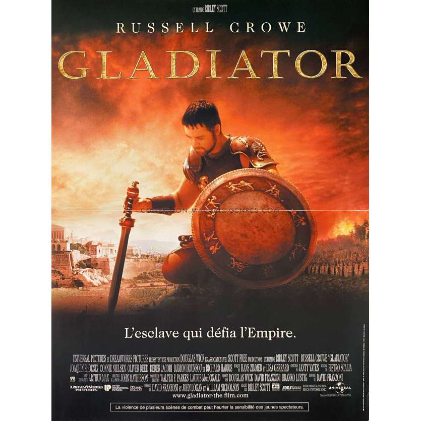 GLADIATOR French Movie Poster 1st Release - 15x21 in. - 2000 - Russel Crowe, Ridley Scott