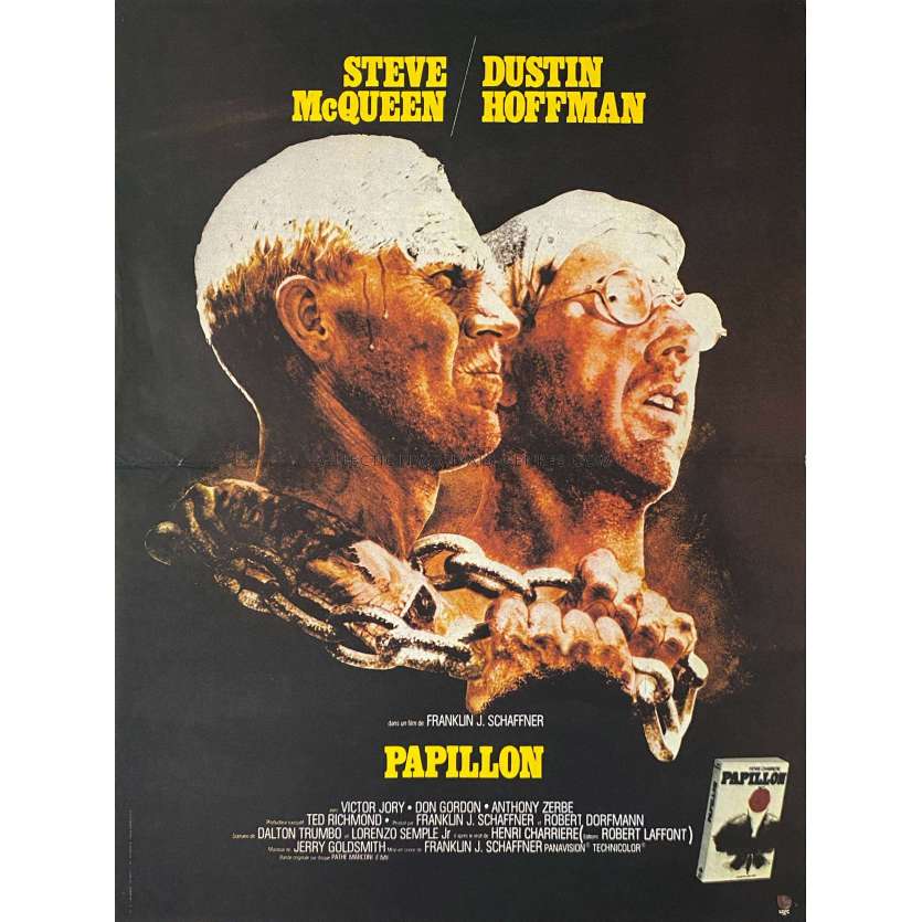PAPILLON Affiche de film- 40x54 cm. - 1973 - Steve McQueen, Franklin J. Schaffner