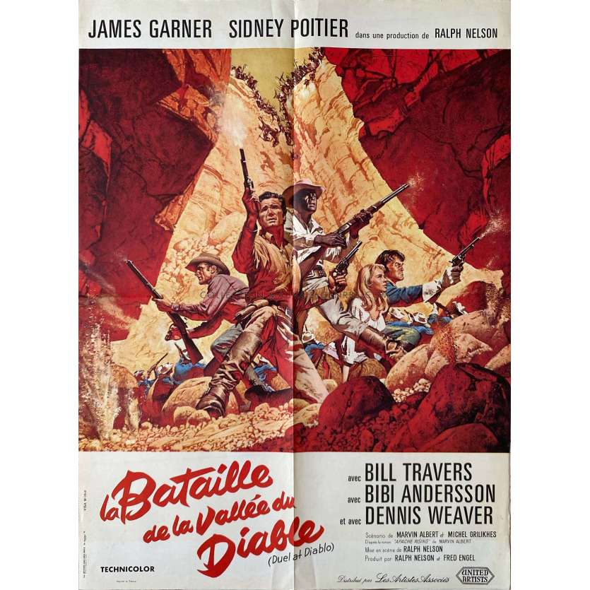 DUEL AT DIABLO French Movie Poster- 23x32 in. - 1966 - James Garner, Ralph Nelson