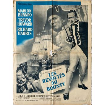LES REVOLTES DU BOUNTY Affiche de film- 60x80 cm. - 1962 - Marlon Brando, Lewis Milestone
