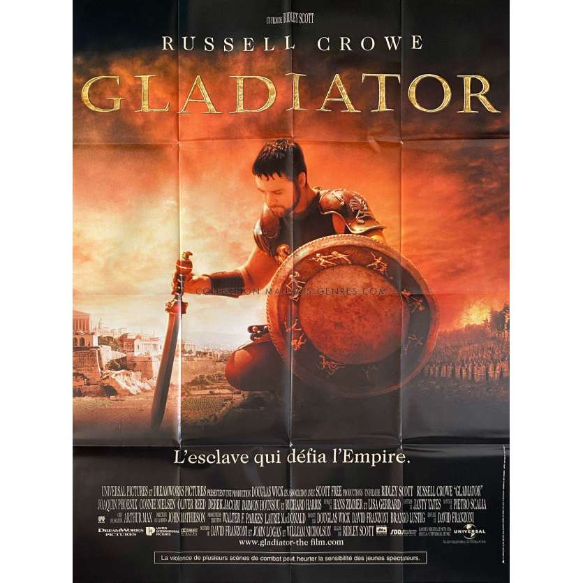 GLADIATOR Affiche de film 1ère Sortie - 120x160 cm. - 2000 - Russel Crowe, Ridley Scott