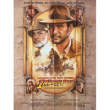 INDIANA JONES AND THE LAST CRUSADE French Movie Poster- 47x63 in. - 1989 - Harrison Ford, Steven Spielberg