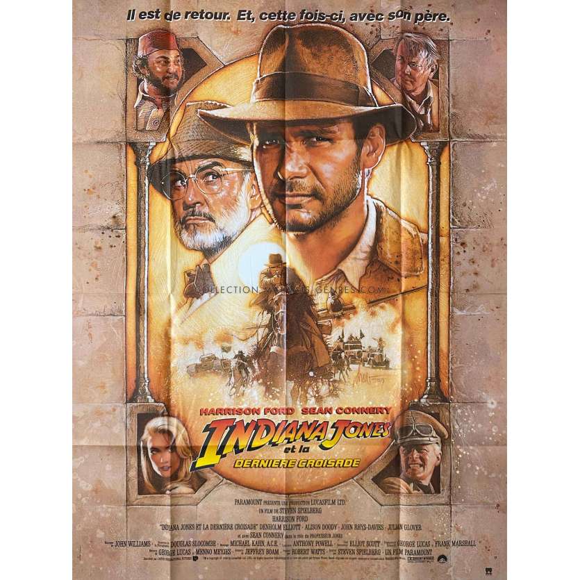INDIANA JONES ET LA DERNIERE CROISADE Affiche de film- 120x160 cm. - 1989 - Harrison Ford, Steven Spielberg