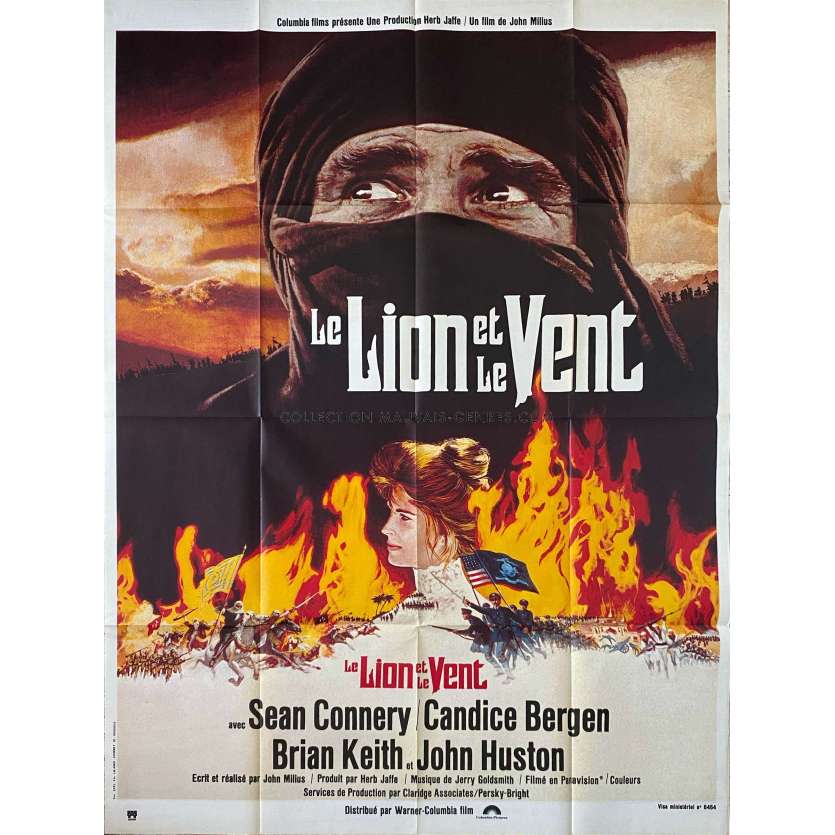 LE LION ET LE VENT Affiche de film- 120x160 cm. - 1975 - Sean Connery, John Milius