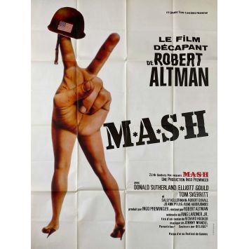 MASH Affiche de film Style titre noir. - 120x160 cm. - 1972/R1990 - Donald Sutherland, Robert Altman