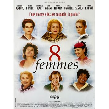 8 WOMENMovie Poster- 15x21 in. - 2002 - Fanny Ardant, François Ozon