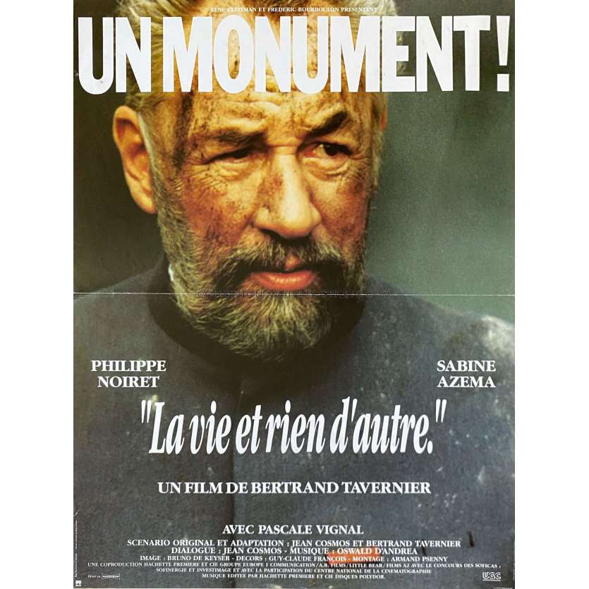 LA VIE ET RIEN D'AUTRE Affiche de film- 40x54 cm. - 1989 - Philippe Noiret, Bertrand Tavernier