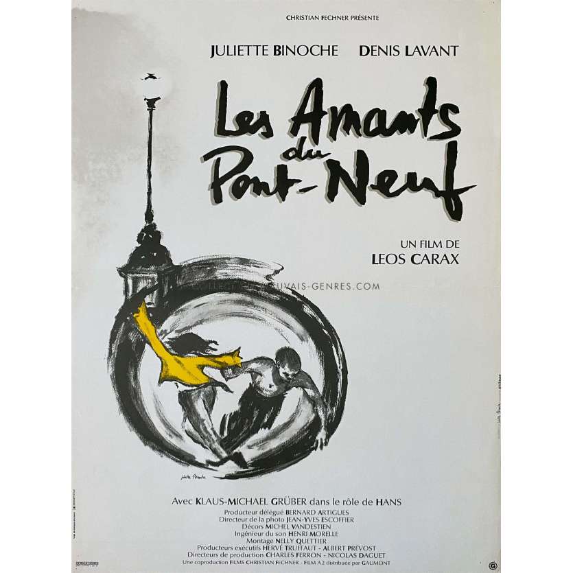 THE LOVERS UNDER THE BRIDGEMovie Poster- 15x21 in. - 1991 - Juliette Binoche, Leos Carax