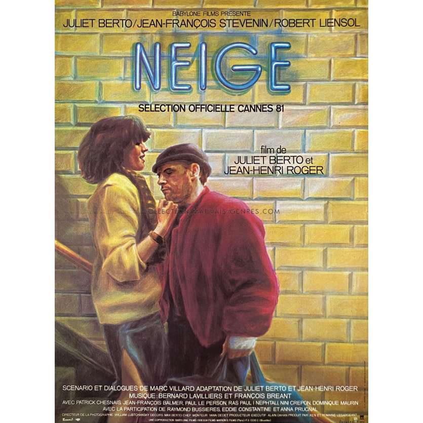 NEIGE Affiche de film- 40x54 cm. - 1981 - Jean-François Stévenin, Juliet Berto