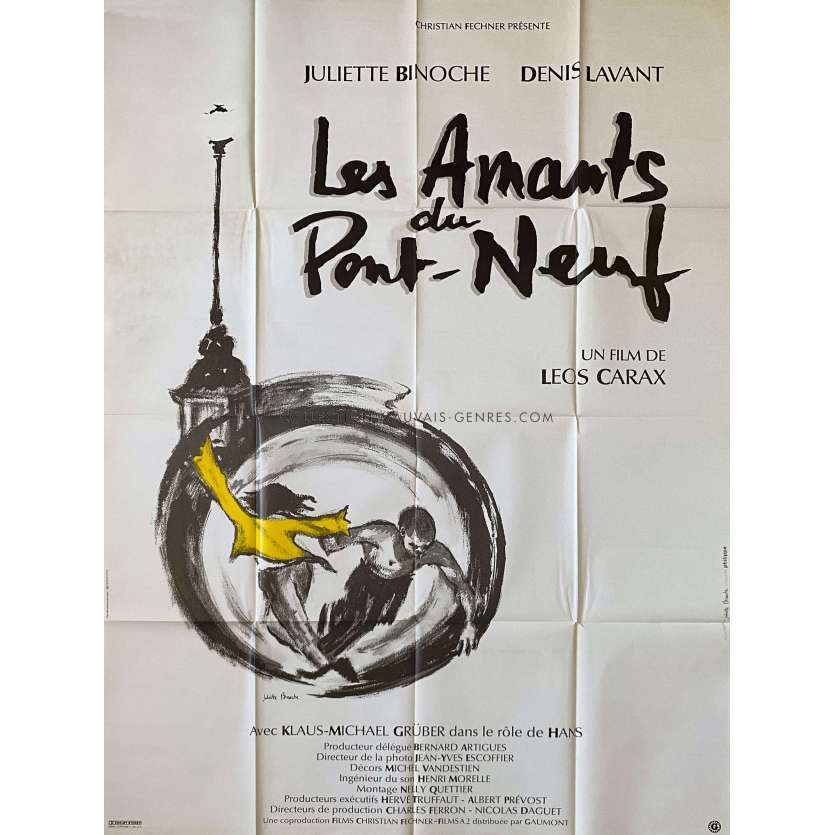 LES AMANTS DU PONT NEUF Affiche de film- 120x160 cm. - 1991 - Juliette Binoche, Leos Carax