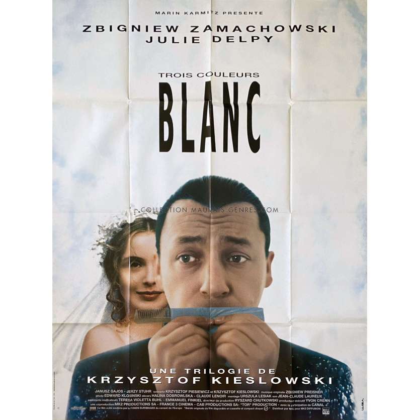 THREE COLORS : WHITEMovie Poster- 47x63 in. - 1994 - Julie Delpy, Krzysztof Kieslowski