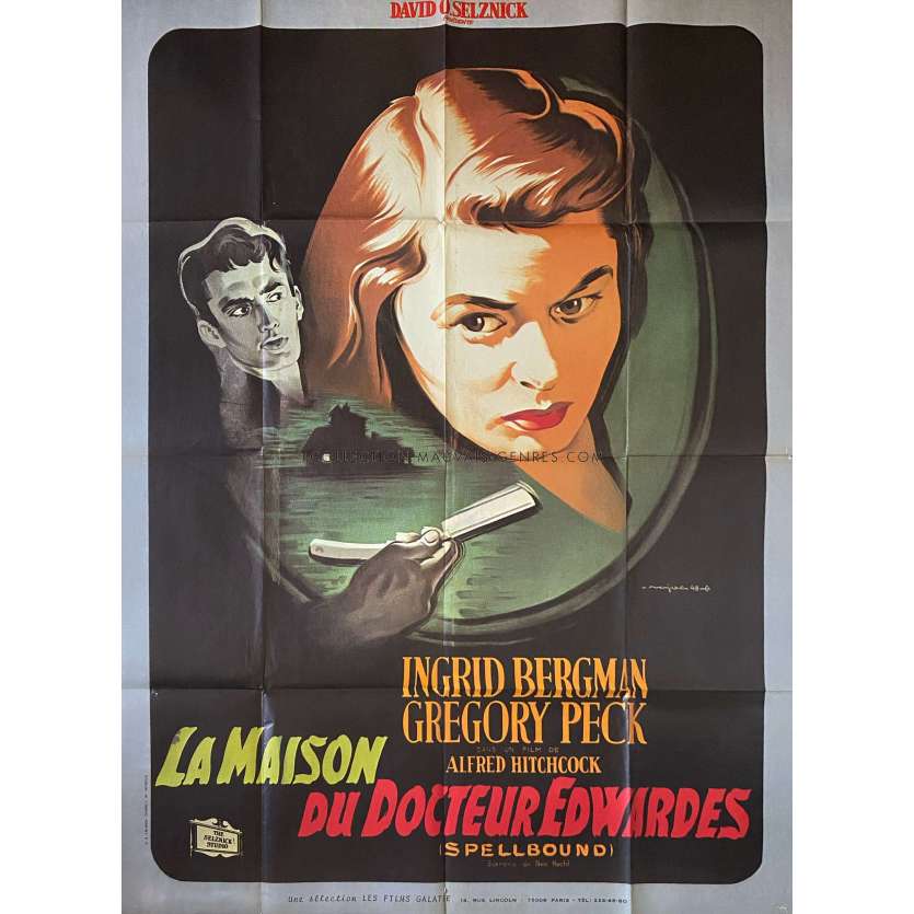 LA MAISON DU DOCTEUR EDWARDES Affiche de film- 120x160 cm. - 1945/R1970 - Ingrid Bergman, Alfred Hitchcock