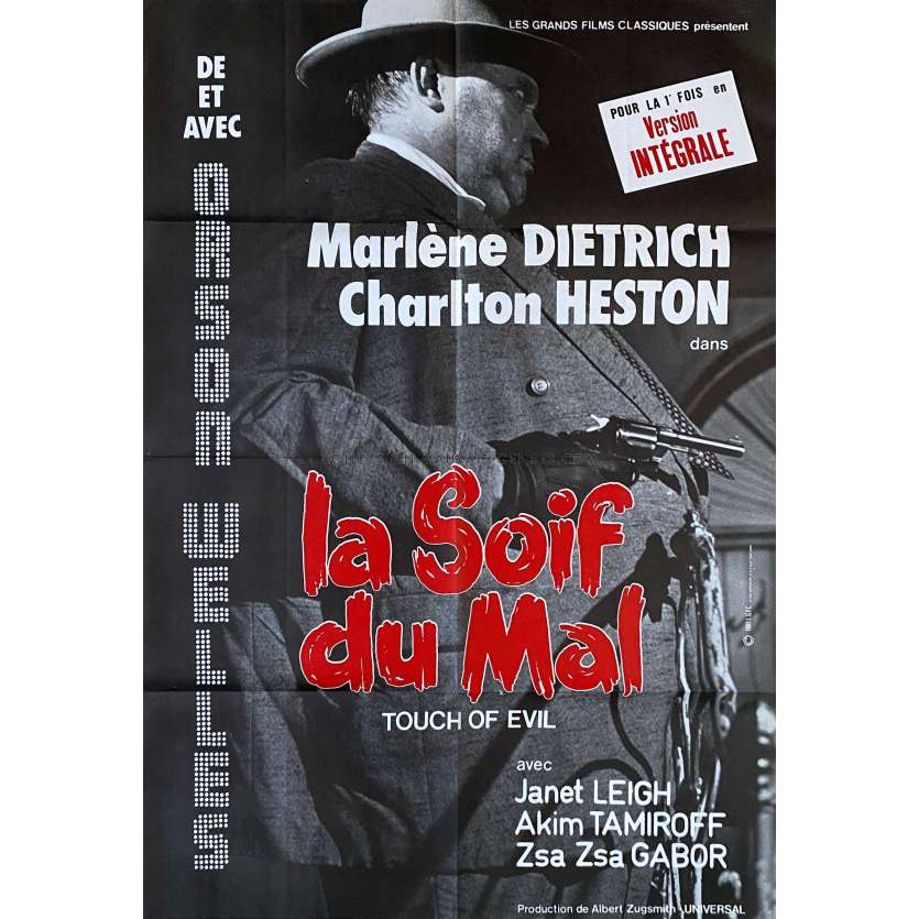 LA SOIF DU MAL Affiche de film- 80x120 cm. - 1958/R1980 - Charlton Heston, Orson Welles