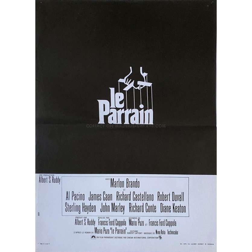 LE PARRAIN Affiche de film- 40x60 cm. - 1972 - Marlon Brando, Francis Ford Coppola