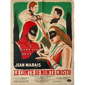 LE COMTE DE MONTE CRISTO Affiche de film- 60x80 cm. - 1954 - Jean Marais, Robert Vernay