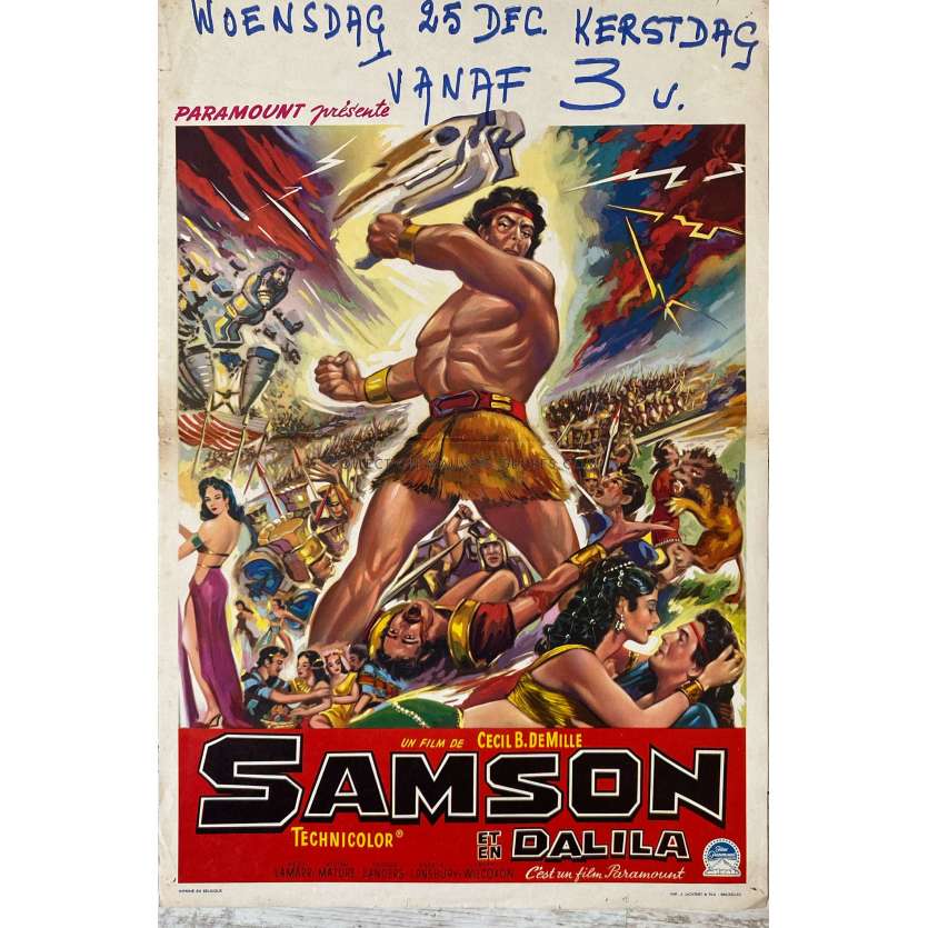 SAMSON AND DELILAHMovie Poster- 14x21 in. - 1949 - Victor Mature, Cecil B. DeMile