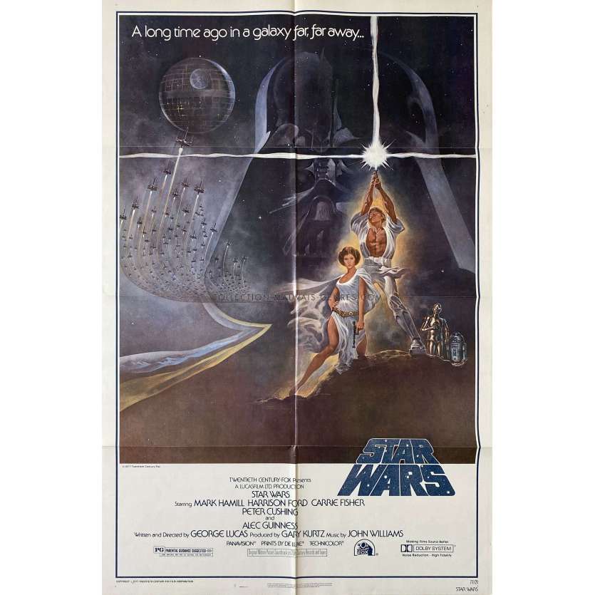 STAR WARS 4 - LA GUERRE DES ETOILES Affiche de film- 69x104 cm. - 1977 - Harrison Ford, George Lucas