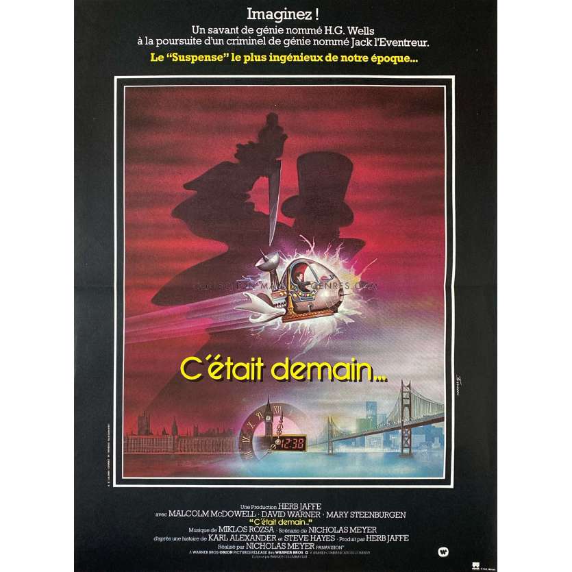TIME AFTER TIMEMovie Poster- 15x21 in. - 1979 - Malcolm McDowell, Nicholas Meyer