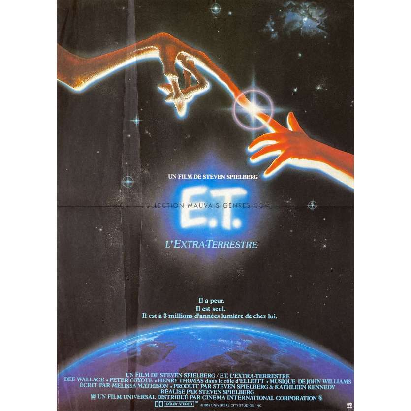 E.T. L'EXTRA-TERRESTRE Affiche de film 1ère Sortie - 40x54 cm. - 1982 - Dee Wallace, Steven Spielberg
