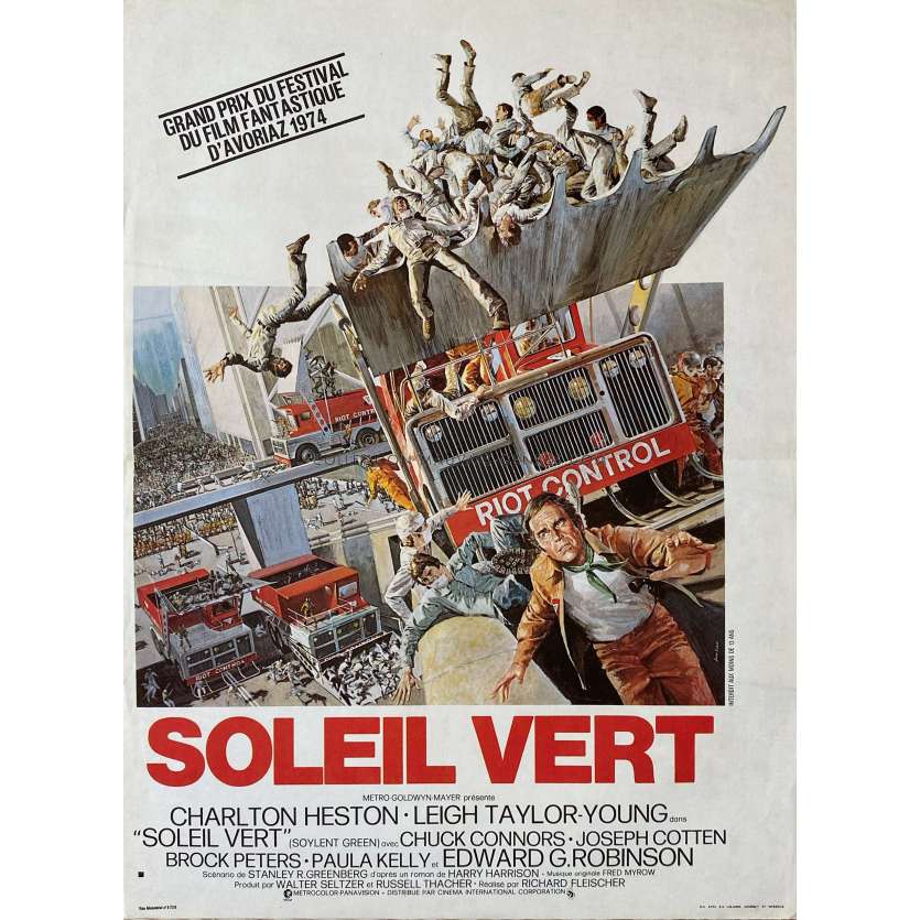 SOLEIL VERT Affiche de film- 40x54 cm. - 1973 - Charlton Heston, Richard Fleisher