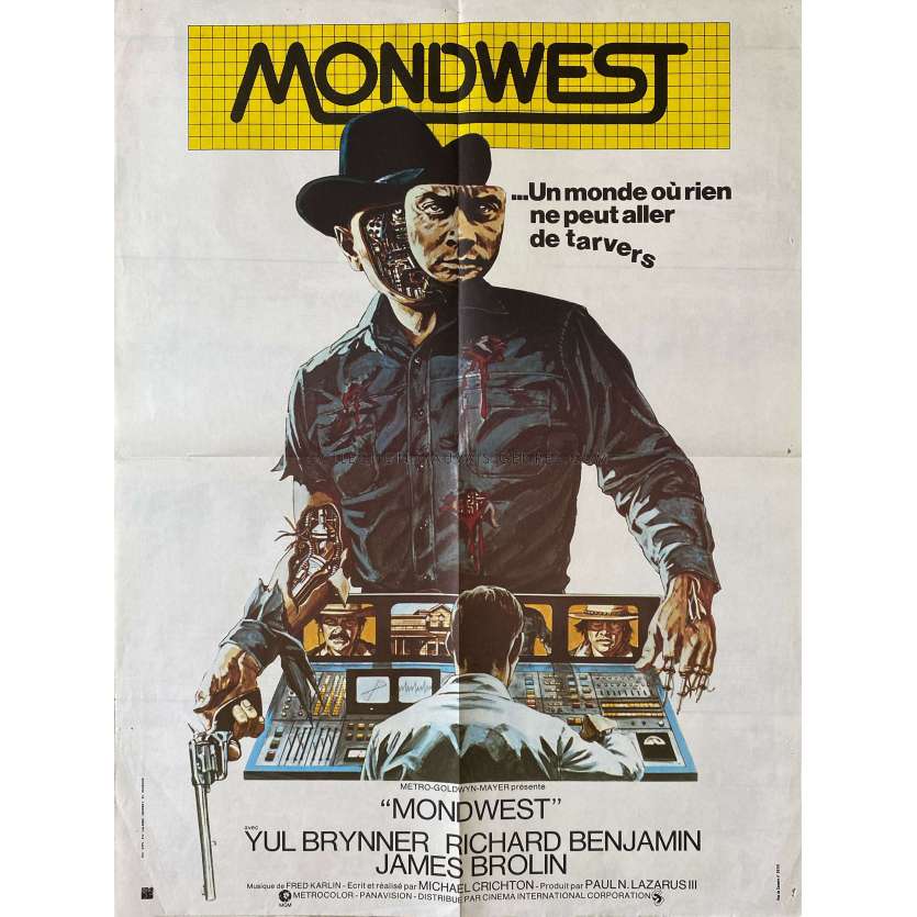 MONDWEST Affiche de film- 60x80 cm. - 1973 - Yul Brynner, Michael Crichton