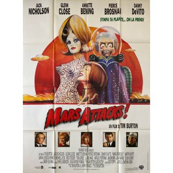 MARS ATTACKS Affiche de film- 120x160 cm. - 1996 - Jack Nicholson, Tim Burton