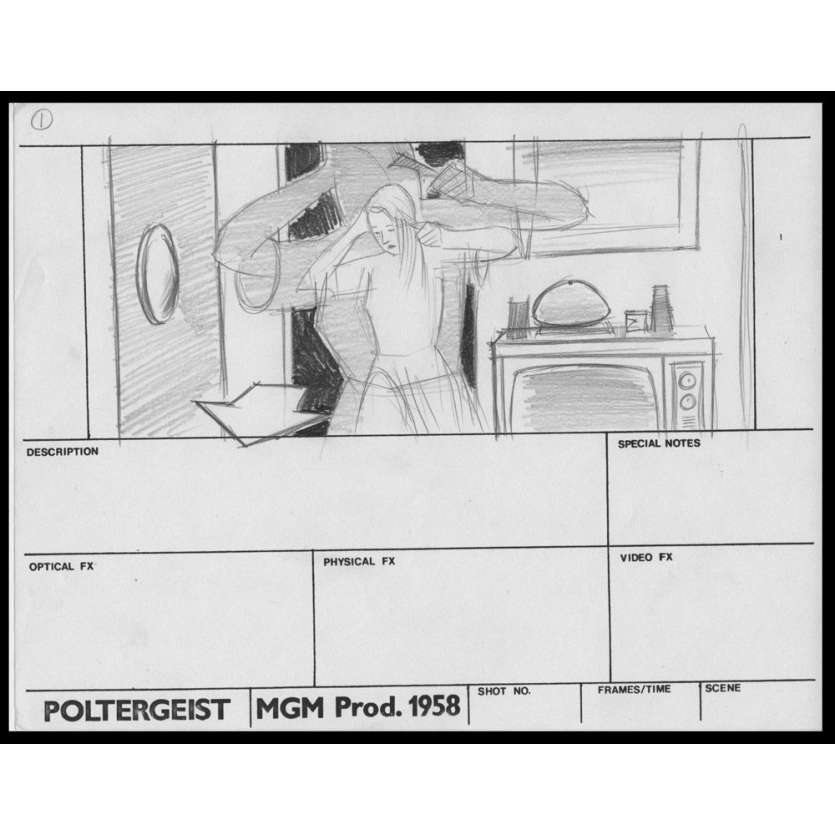 POLTERGEIST Planche de Storyboard originale N1 USA '82 Original drawing sketch
