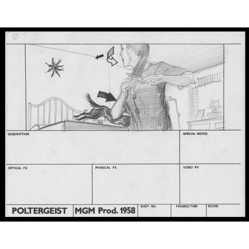 POLTERGEIST Planche de Storyboard originale N1 USA '82 Original drawing sketch