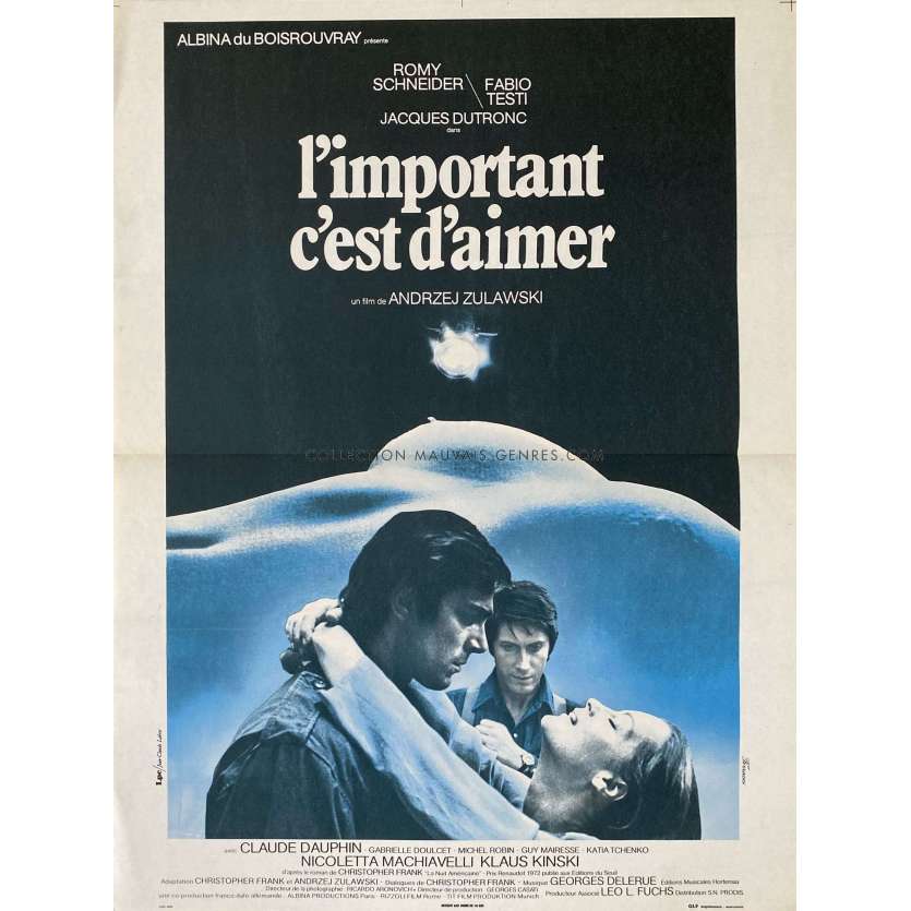 L'IMPORTANT C'EST D'AIMER Affiche de film Style Bleue - 40x54 cm. - 1975 - Romy Schneider, Andrzej Zulawski