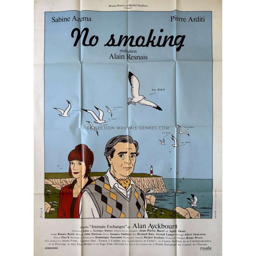 NO SMOKING Affiche de film- 120x160 cm. - 1993 - Pierre Arditti, Alain Resnais