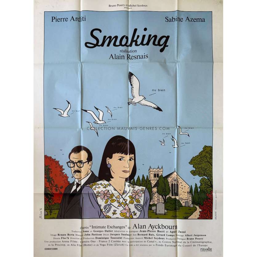 SMOKING Affiche de film- 120x160 cm. - 1993 - Pierre Arditi, Alain Resnais