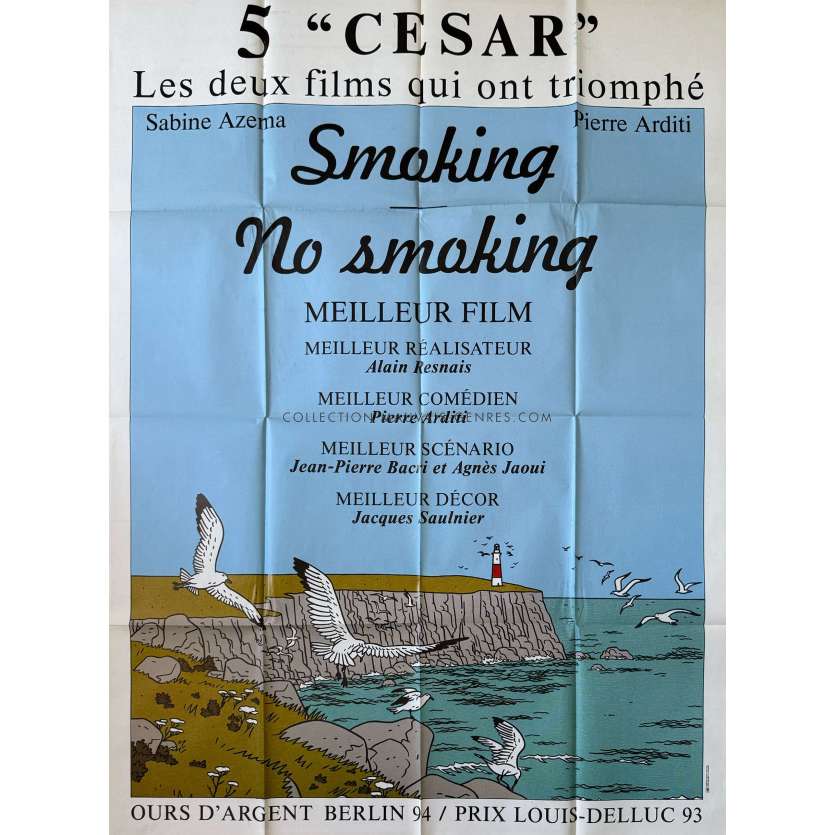 SMOKING NO SMOKING Affiche de film- 120x160 cm. - 1993 - Sabine Azema, Alain Resnais