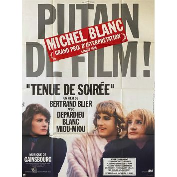 TENUE DE SOIREE Affiche de film Cannes - 120x160 cm. - 1986 - Gérard Depardieu, Bertrand Blier