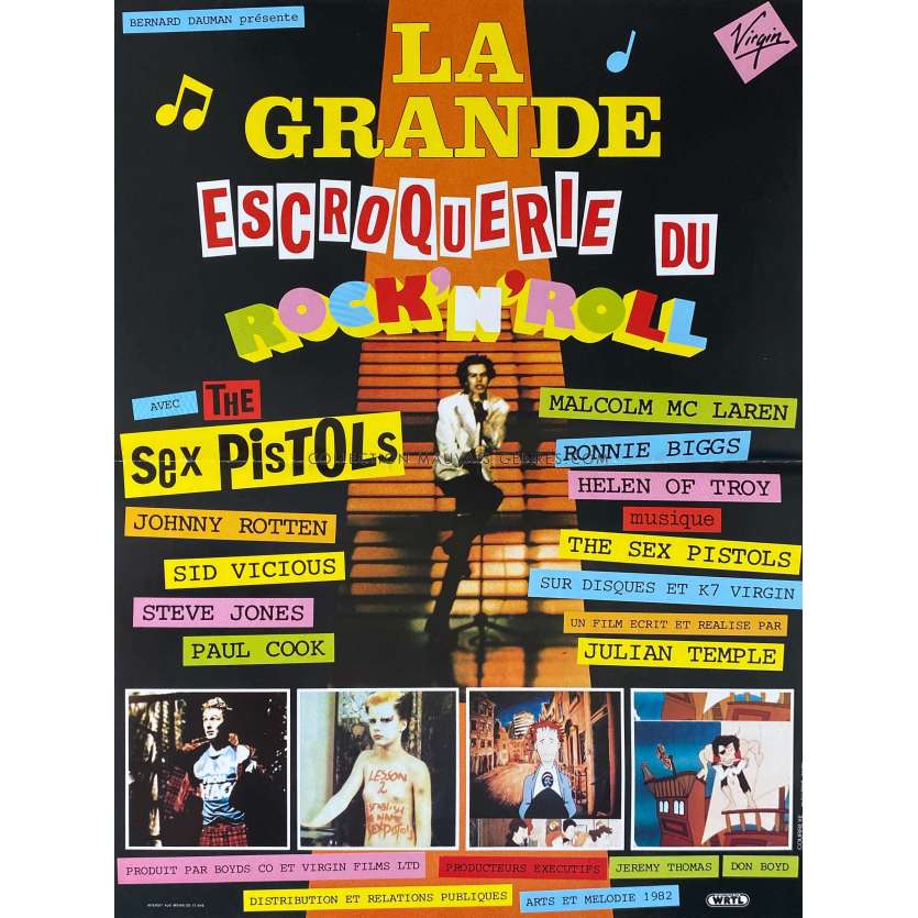 LA GRANDE ESCROQUERIE DU ROCK'N ROLL Affiche de film- 40x54 cm. - 1982 - The Sex Pistols, Julien Temple