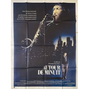AUTOUR DE MINUIT Affiche de film- 120x160 cm. - 1986 - Dexter Gordon, Bertrand Tavernier 